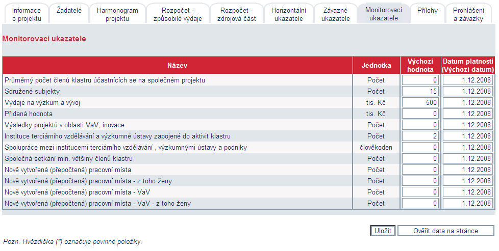 9) Přílohy V rámci příloh žadatel nalezne již zaslanou registrační žádost a další potřebné přílohy.