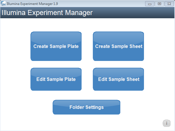 Otevřete software a klikněte na Create Sample Sheet (Vytvořit list se vzorky) 3. Zvolte MiSeq Instrument a klikněte na Next (Další). 4.