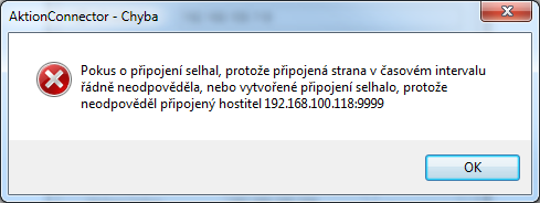 Mohou nastat dvě situace: a) Po úspěšném nakonfigurování zařízení se objeví následující hlášení: Stiskem tlačítka OK se aplikace Connector ukončí.