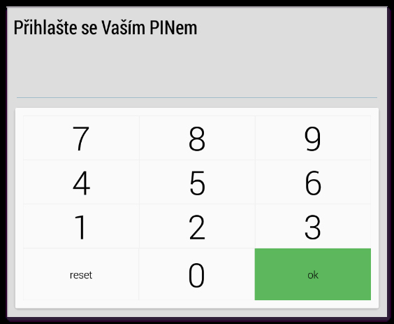 7.2 Přihlášení a odhlášení obsluhy Zadejte PIN a potvrďte stiskem