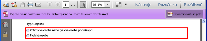 Formuláře pro plnění ohlašovacích povinností dále obsahují: 1.