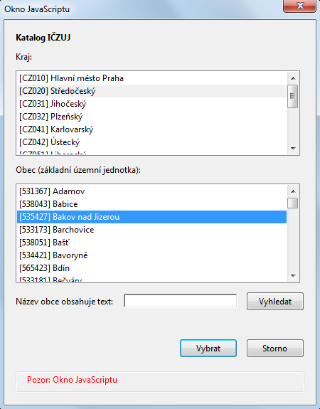 Pozn.: V případě, že se uživateli neobjeví dialogové okno, je nutné povolit v nastavení formuláře JavaScript (viz výše). 4.