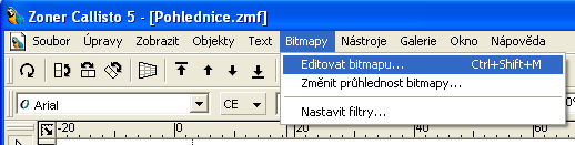 Nyní přistoupíme k vytvoření přední strany pohlednice. Vlastní vzhled přizpůsobíme velikosti a orientaci jednotlivých obrázků.