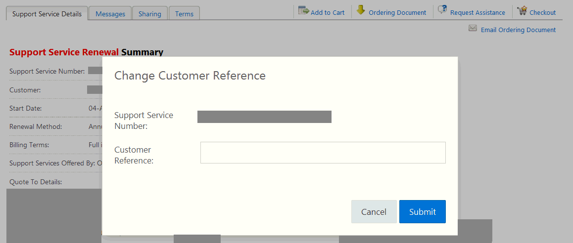 Aktualizace pole Reference zákazníka Pole Customer Reference (Reference zákazníka) lze použít pro vaše interní účely sledování.