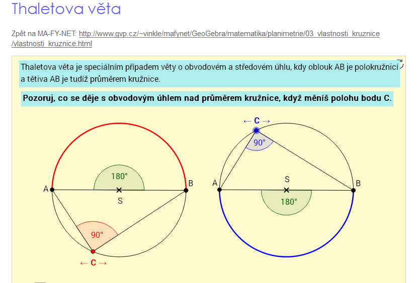 Geogebry můžeme nakreslit různé jednoduché geometrické tvary nebo řešit složitější konstrukční úlohy. K dispozici je spousta řešených příkladů a vysvětlení látky. Obrázek 3 