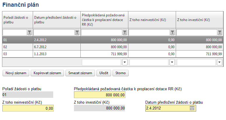 5.21 Prioritní téma Na této záložce nejdříve vyhledá žadatel pomocí seznamu v poli Výběr hospodářské činnosti kategorii z OKEČ (Odvětvová klasifikace ekonomických činností), která nejvíce odpovídá