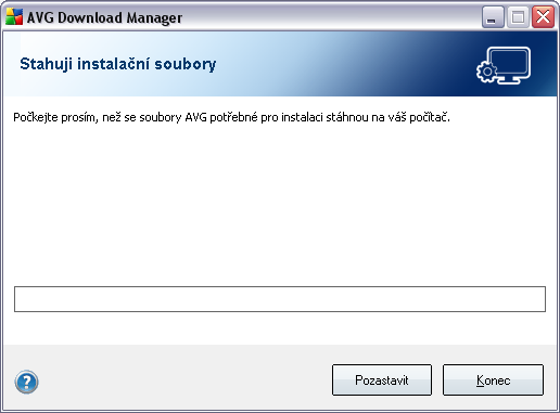 4.4. Stahuji instalační soubory Nyní jste zadali všechny informace nutné k tomu, aby AVG