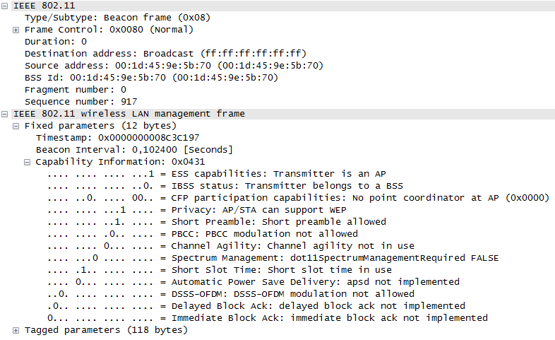 5.2 Připojení a odpojení klientské stanice do zabezpečené sítě (WEP, Open a Shared-Key) Nutno poznamenat, že servisní provoz je nešifrovaný, šifrují se jen datové rámce.