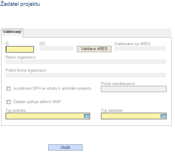 Dále žadatel zaškrtne, zda je plátcem DPH ve vztahu k aktivitám projektu, tzn., bude požadovat vrácení DPH z těchto akcí po státu.