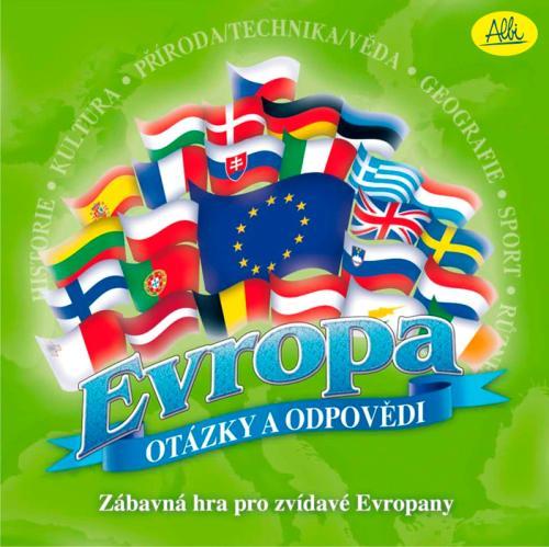 400 karet herní plán 6 figurek 36 žetonů v šesti barvách kostku pravidla v českém jazyce EVROPA otázky a odpovědi je zábavná hra pro zvídavé Evropany!