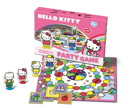 herní plán 4 vysekávané figurky hrací kostku návod HELLO KITTY Roztomilá Hello Kitty Vás zve do svého světa. Kitty se ráda baví a setkává s přáteli, proto uspořádala párty.