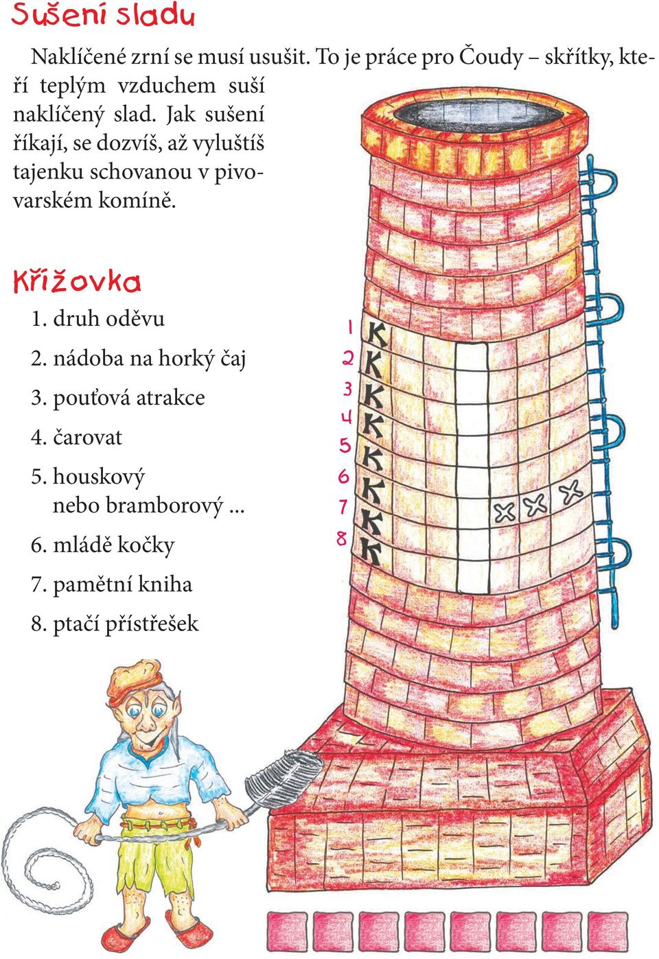 Jak sušení říkají, se dozvíš, až vyluštíš tajenku schovanou v pivovarském komíně. Krízovka 1.