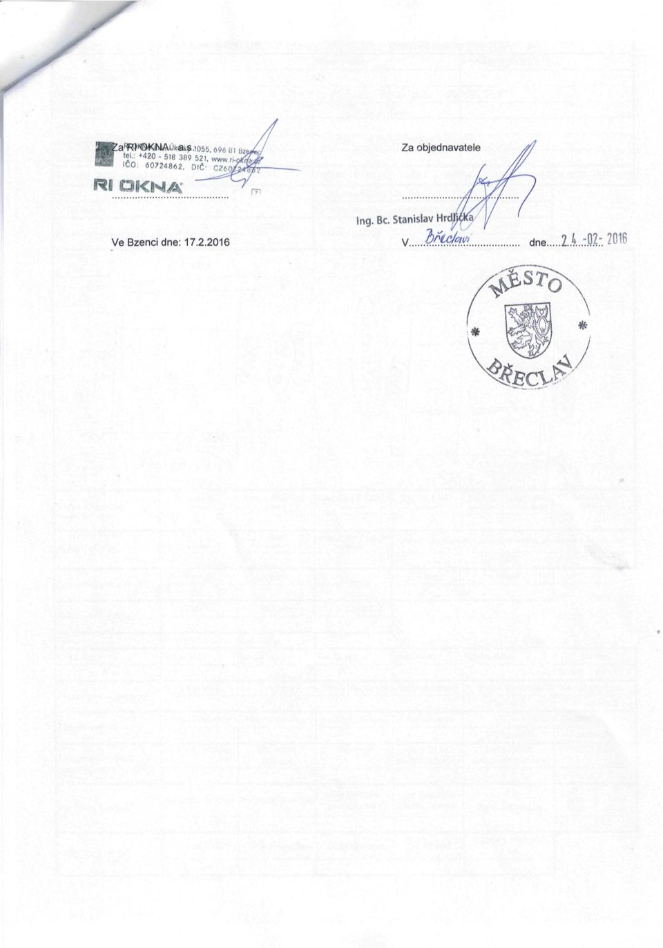DIČ Rl DKNA Ve Bzencidne: 17.2.