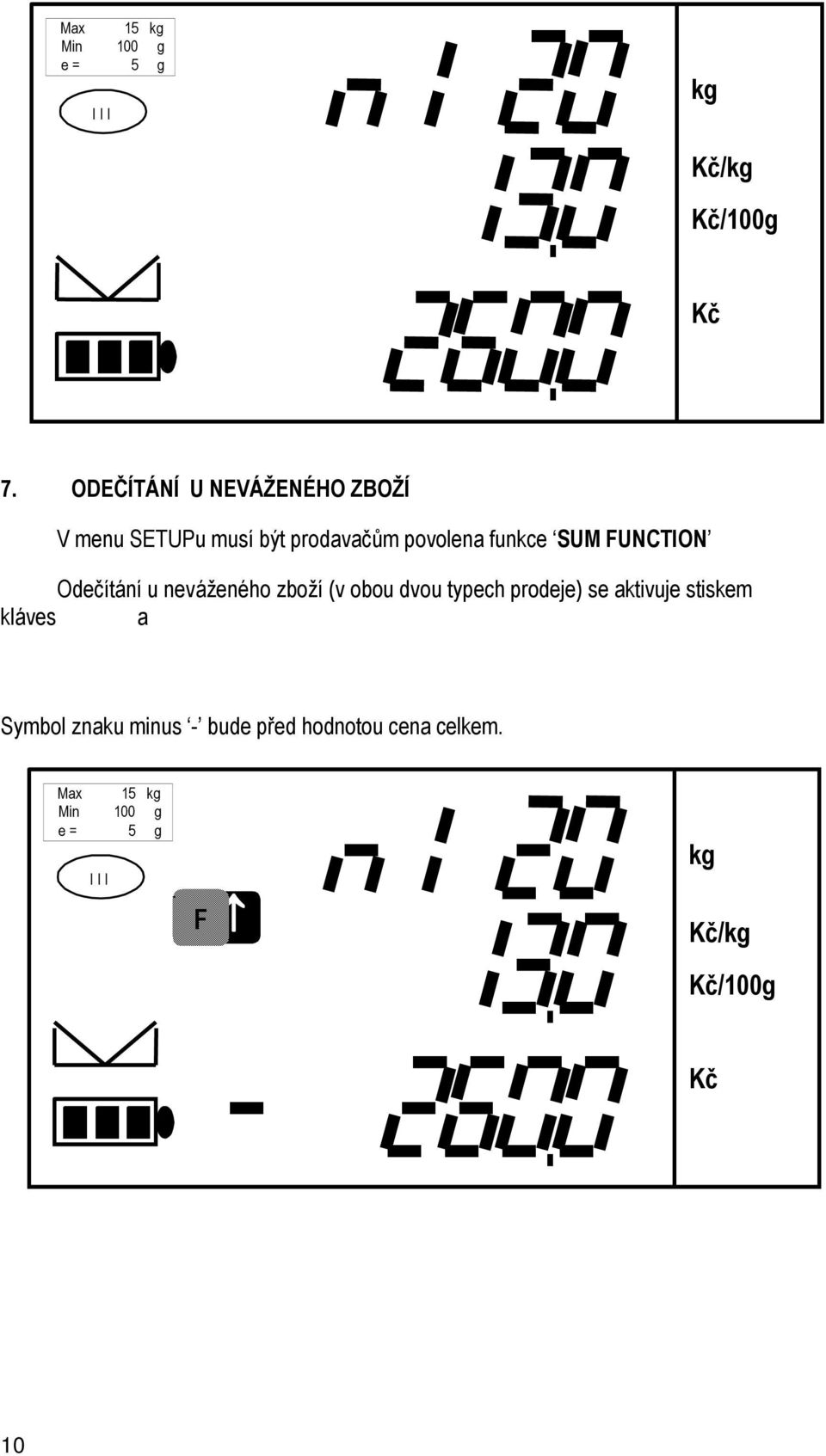 povolena funkce SUM FUNCTION OdečÉtÜnÉ u nevüženâho zbožé (v obou