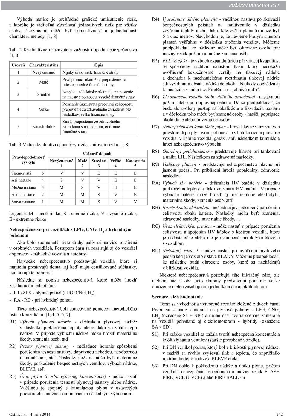 3 Matica kvalitatívnej analýzy rizika - úroveň rizika [1, 8] Pravdepodobnosť výskytu Prvá pomoc, okamžité prepustenie na mieste, stredné finančné straty Legenda: M - malé riziko, S - stredné riziko,