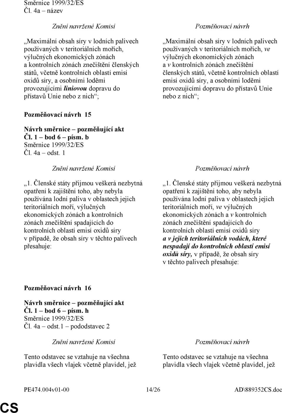 ekonomických zónách a v kontrolních zónách znečištění členských států, včetně kontrolních oblastí emisí oxidů síry, a osobními loděmi provozujícími dopravu do přístavů Unie nebo z nich ; 15 Čl.