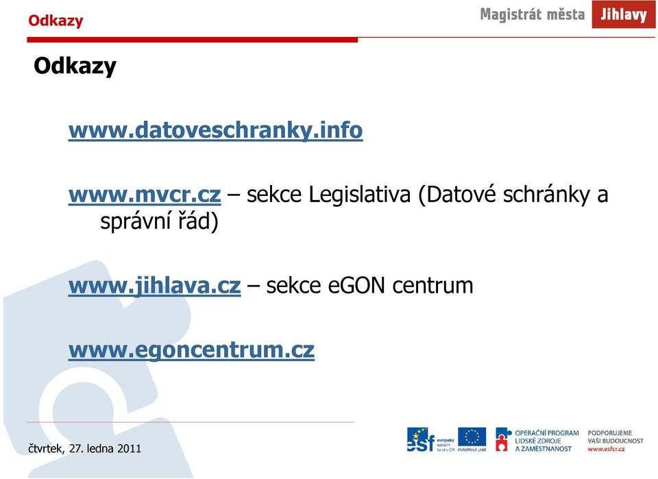 cz sekce Legislativa (Datové schránky