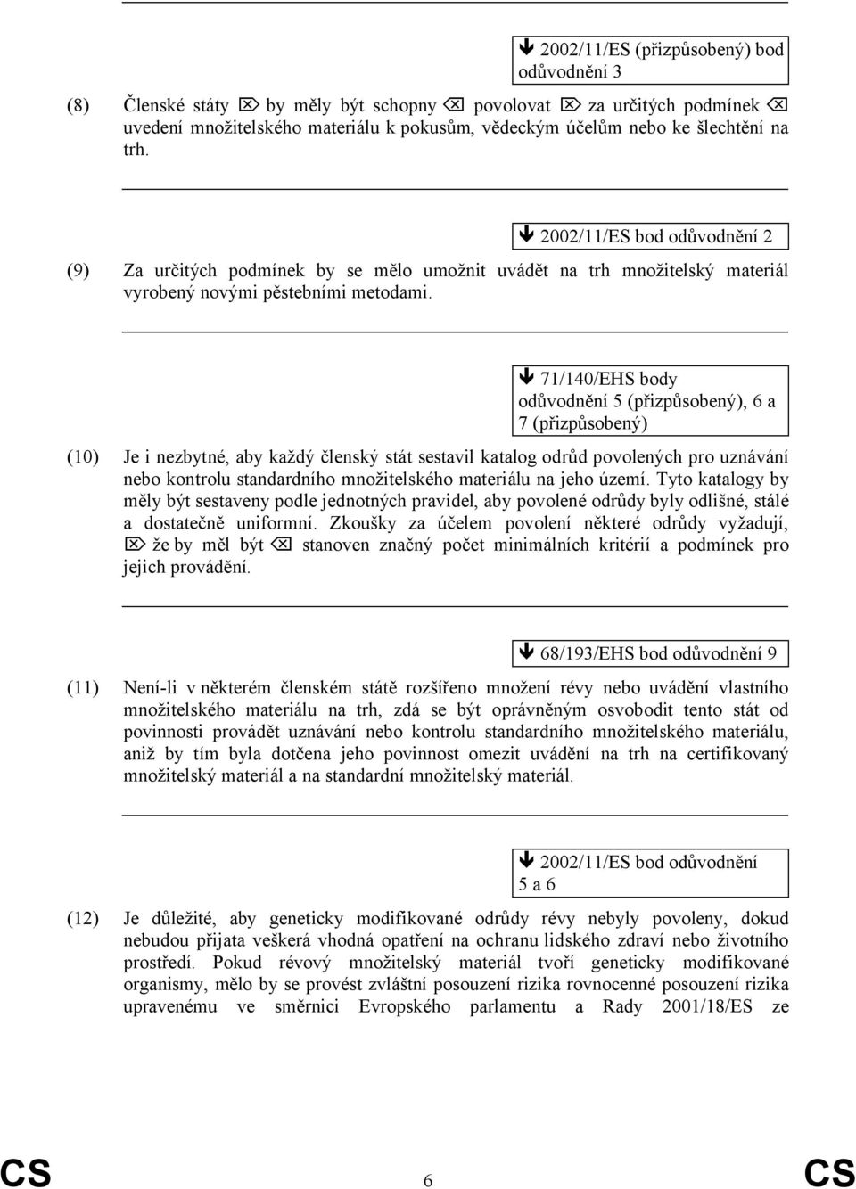 71/140/EHS body odůvodnění 5, 6 a 7 (10) Je i nezbytné, aby každý členský stát sestavil katalog odrůd povolených pro uznávání nebo kontrolu standardního množitelského materiálu na jeho území.