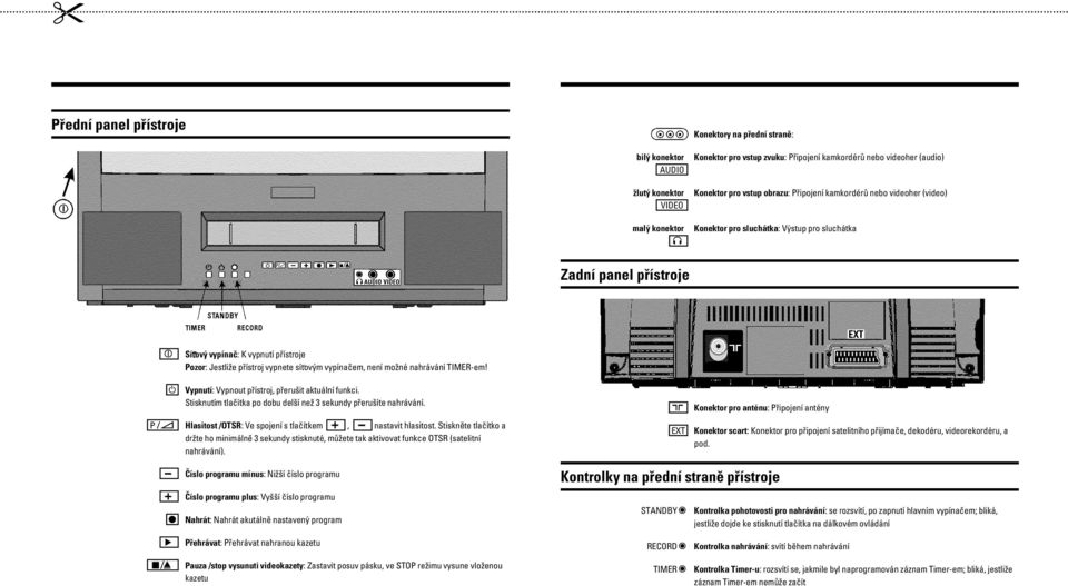 vypínačem, není možné nahrávání TIMER-em! m Vypnutí: Vypnout přístroj, přerušit aktuální funkci. Stisknutím tlačítka po dobu delší než 3 sekundy přerušíte nahrávání.