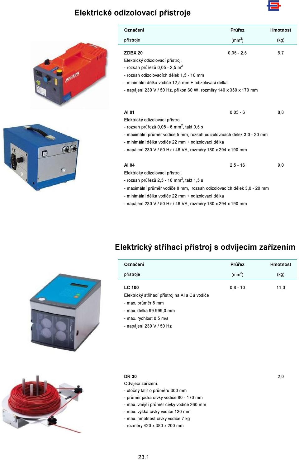 0,05-6 8,8 Elektrický odizolovací přístroj.