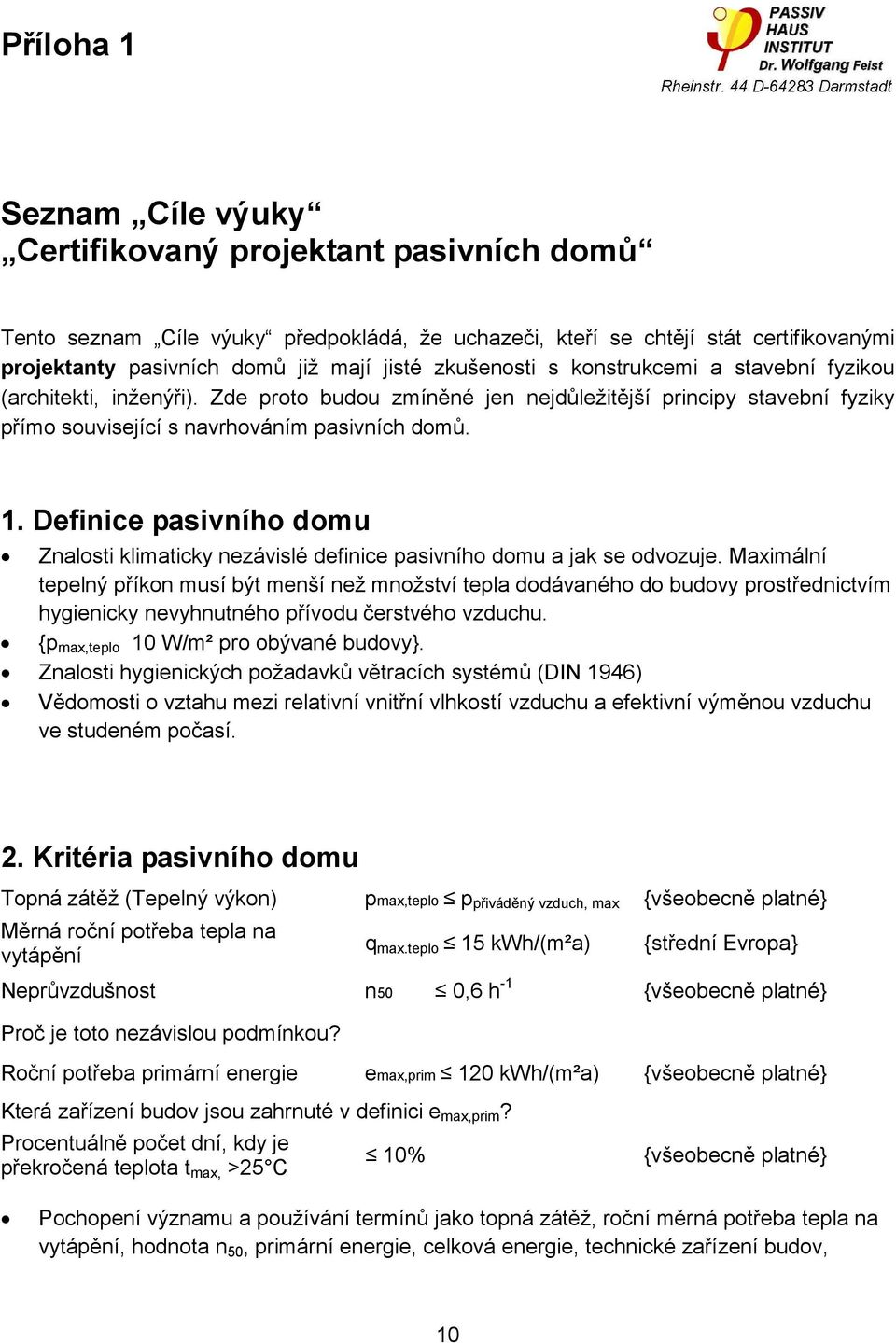 Definice pasivního domu Znalosti klimaticky nezávislé definice pasivního domu a jak se odvozuje.