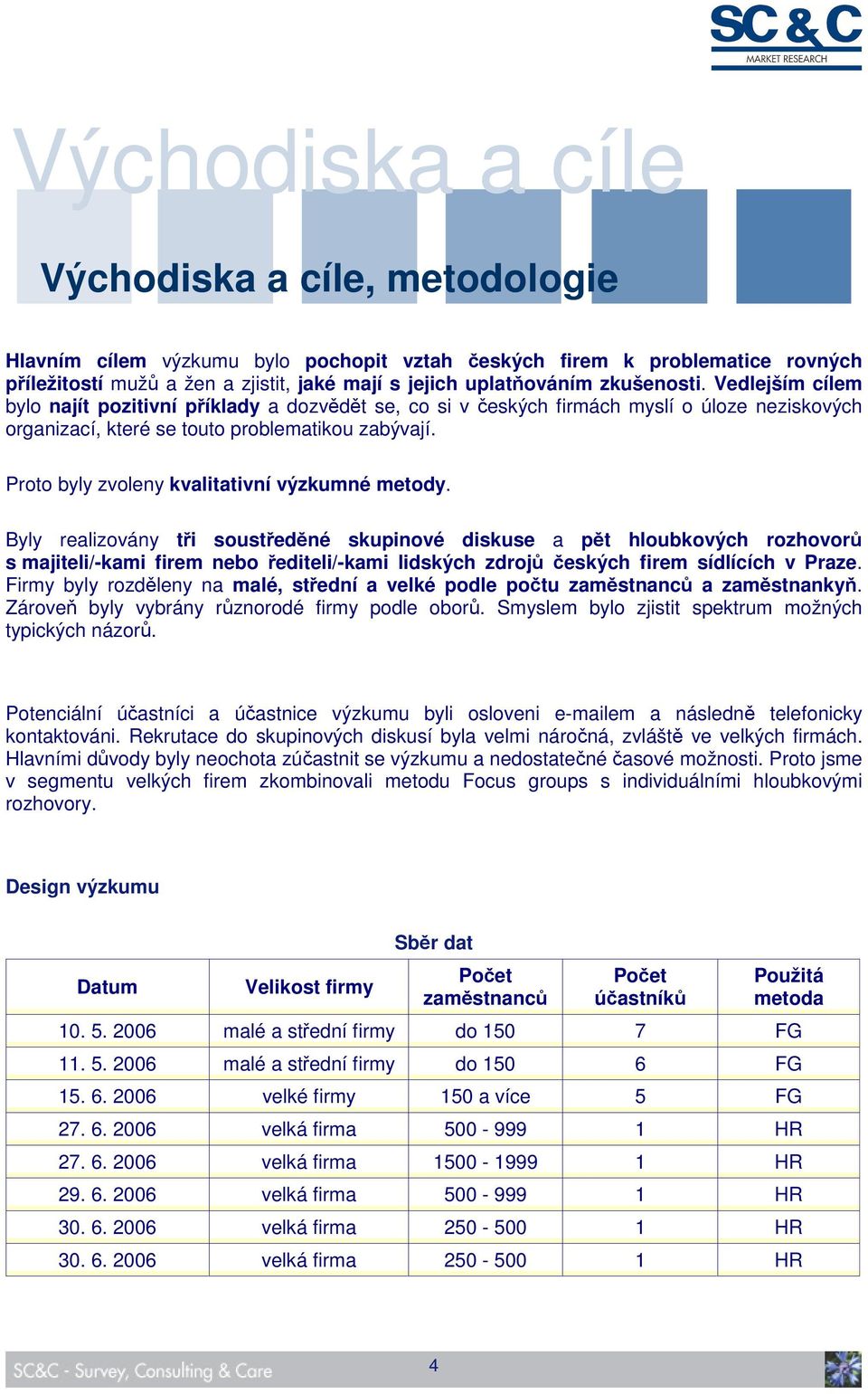 Proto byly zvoleny kvalitativní výzkumné metody.