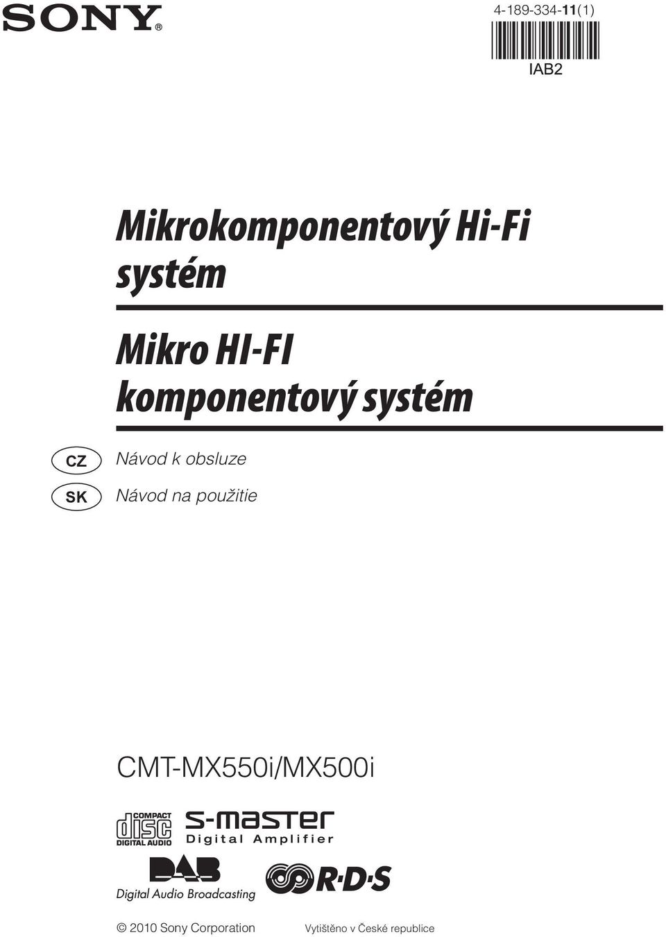 obsluze Návod na použitie CMT-MX550i/MX500i