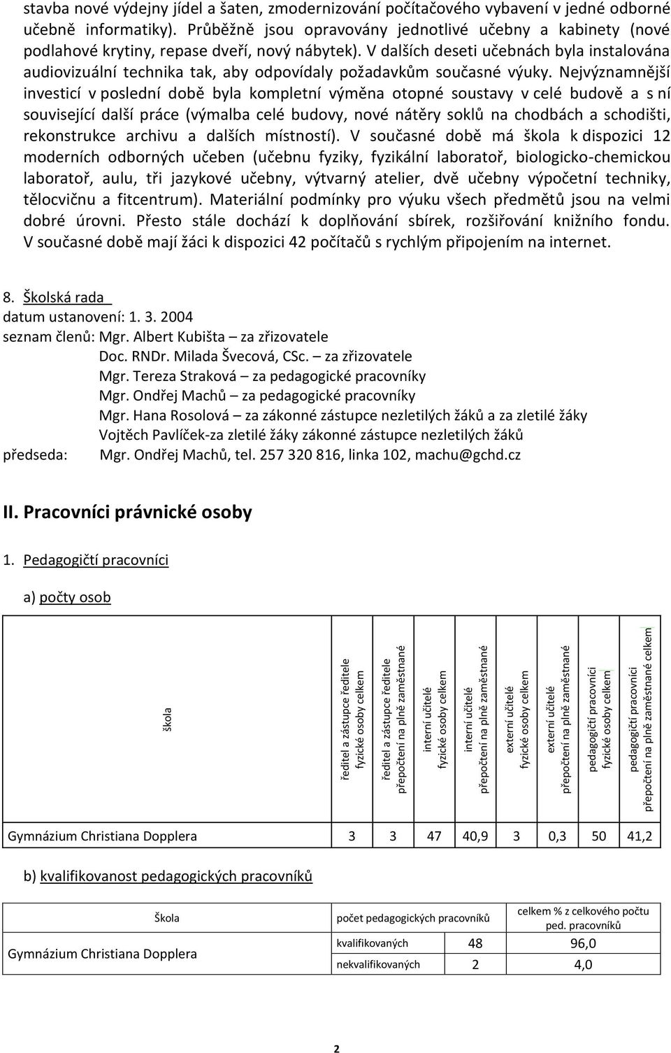 V dalších deseti učebnách byla instalována audiovizuální technika tak, aby odpovídaly požadavkům současné výuky.