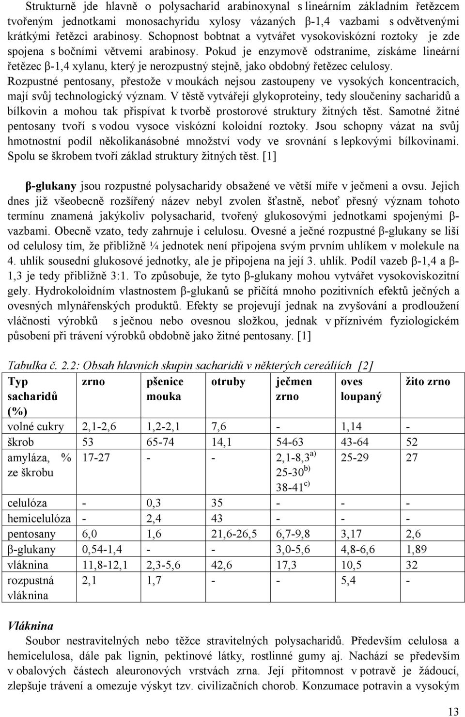 Pokud je enzymově odstraníme, získáme lineární řetězec β-1,4 xylanu, který je nerozpustný stejně, jako obdobný řetězec celulosy.