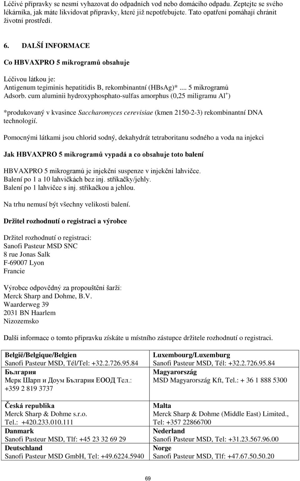 .. 5 mikrogramů Adsorb. cum aluminii hydroxyphosphato-sulfas amorphus (0,25 miligramu Al + ) *produkovaný v kvasince Saccharomyces cerevisiae (kmen 2150-2-3) rekombinantní DNA technologií.