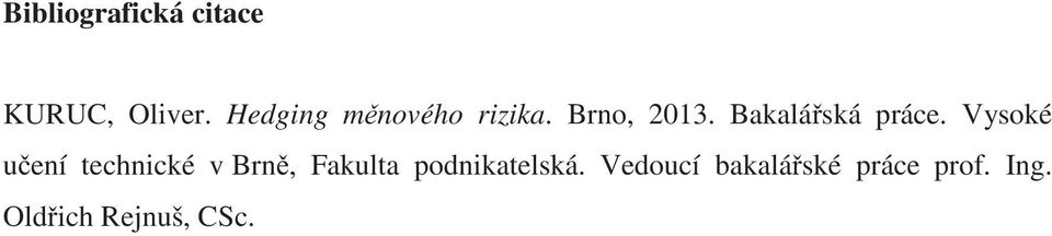 Bakalá ská práce.