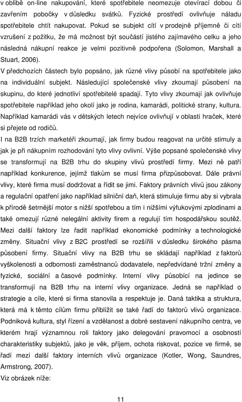 Marshall a Stuart, 2006). V předchozích částech bylo popsáno, jak různé vlivy působí na spotřebitele jako na individuální subjekt.