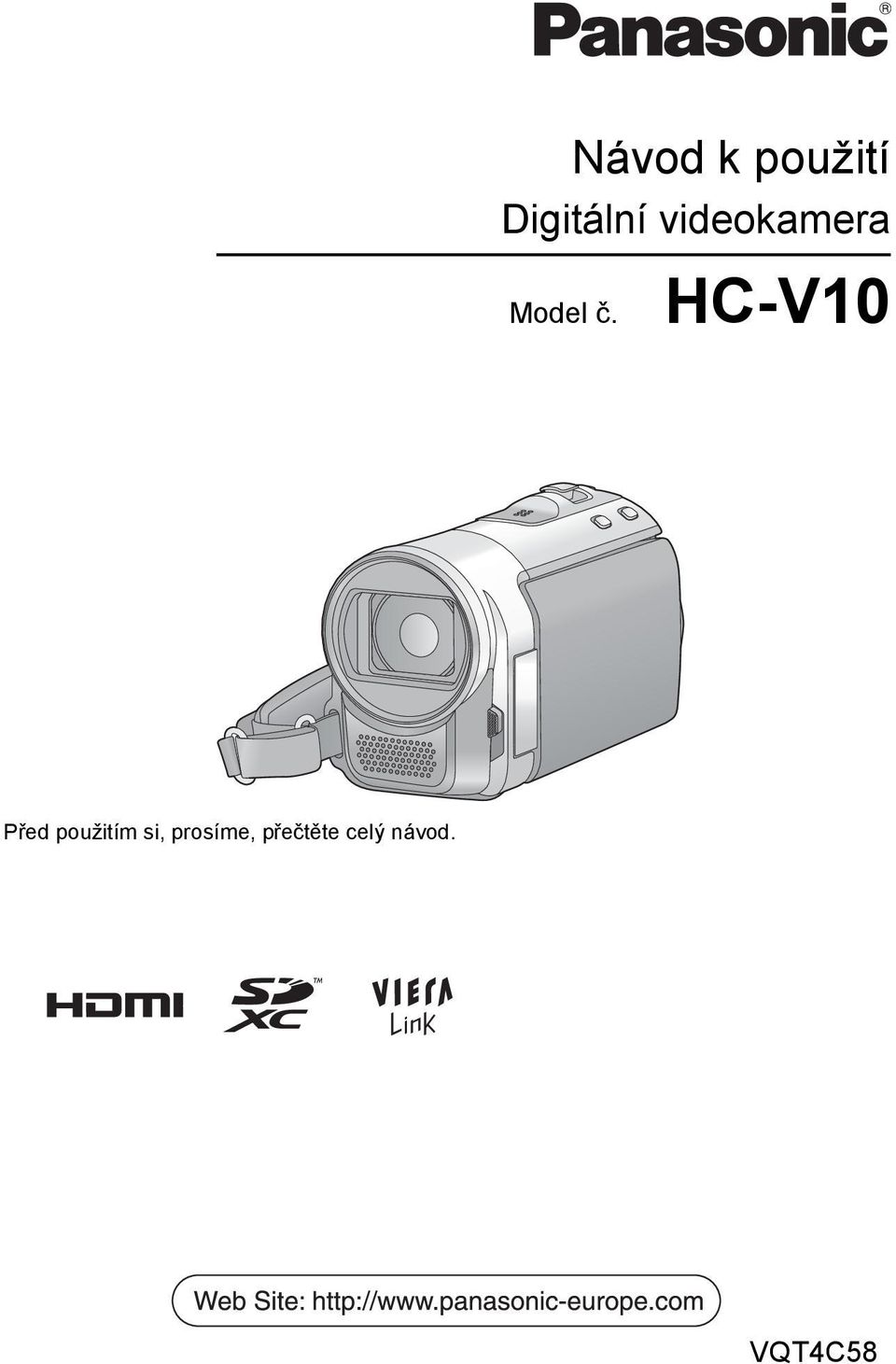 HC-V10 Před použitím si,