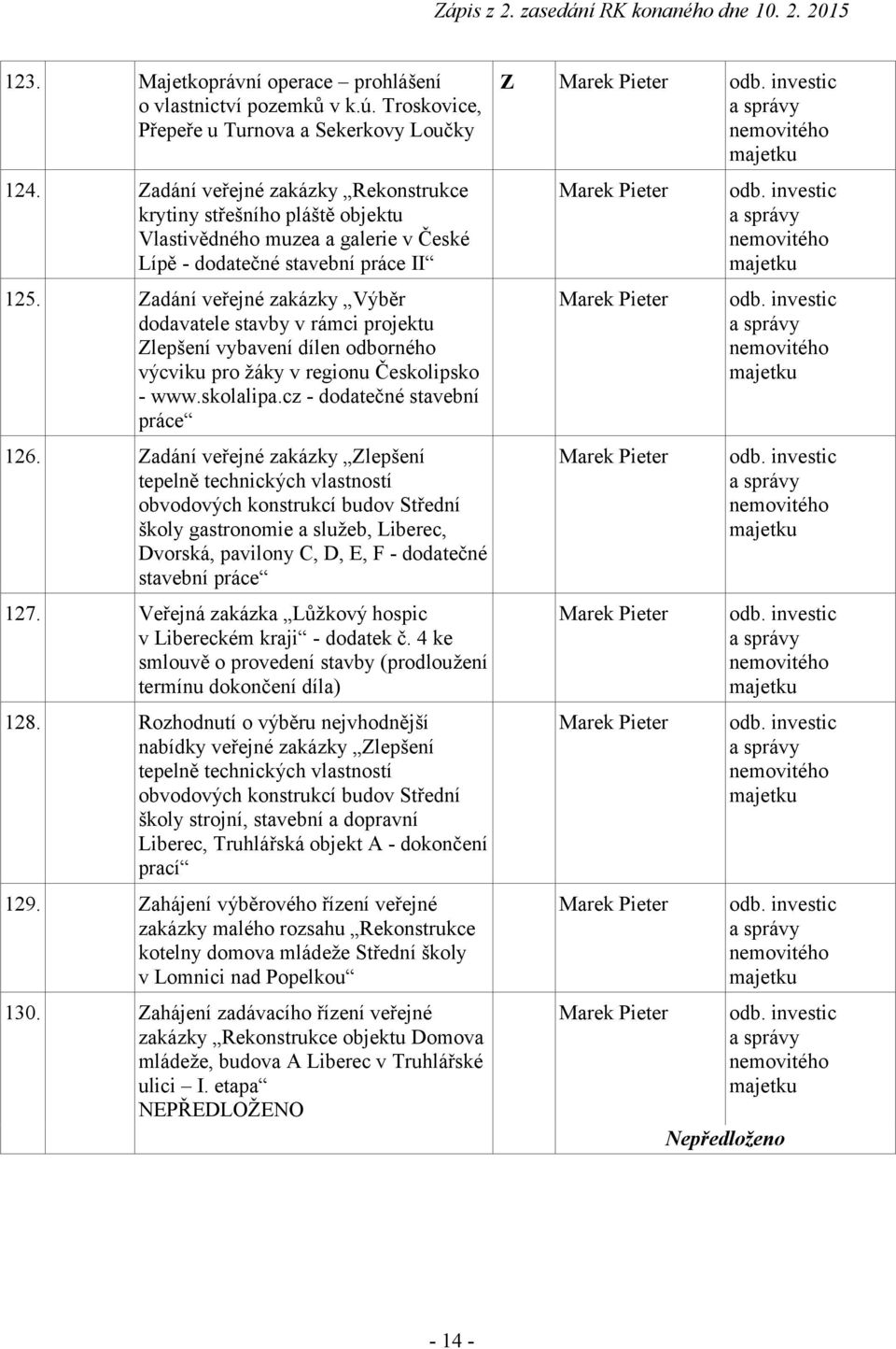 Zadání veřejné zakázky Výběr dodavatele stavby v rámci projektu Zlepšení vybavení dílen odborného výcviku pro žáky v regionu Českolipsko - www.skolalipa.cz - dodatečné stavební práce 26.