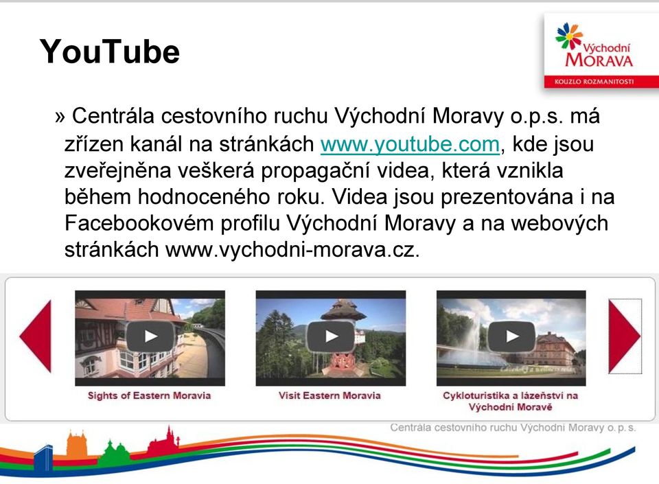 com, kde jsou zveřejněna veškerá propagační videa, která vznikla během