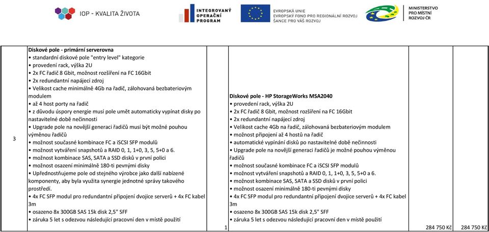 řadičů možnost vytváření snapshotů a RAID 0,, +0, 3, 5, 5+0 a 6.