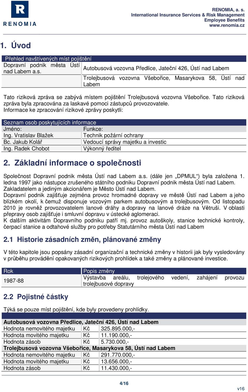 Vratislav Blažek Technik požární ochrany Bc. Jakub Kolář Vedoucí správy majetku a investic Ing. Radek Chobot Výkonný ředitel 2.