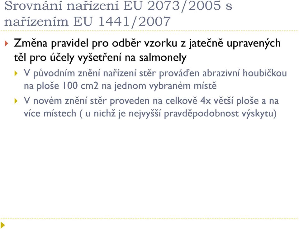 prováďen abrazivní houbičkou na ploše 100 cm2 na jednom vybraném místě V novém znění stěr