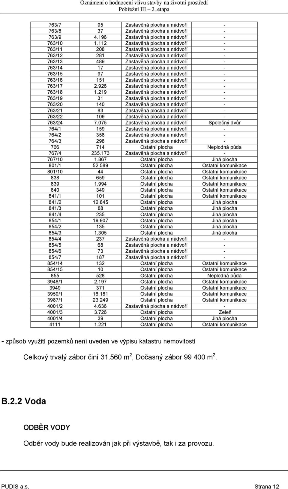 97 Zastavěná plocha a nádvoří - 763/16 151 Zastavěná plocha a nádvoří - 763/17 2.926 Zastavěná plocha a nádvoří - 763/18 1.