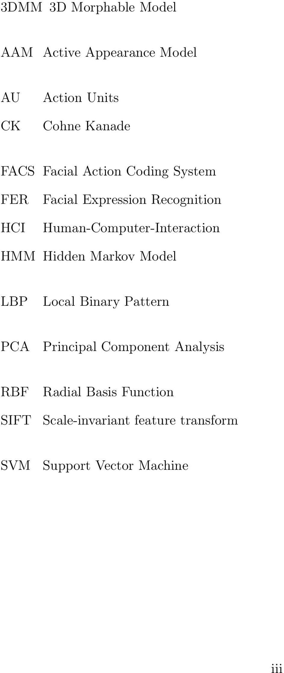 Human-Computer-Interaction HMM Hidden Markov Model LBP Local Binary Pattern PCA Principal