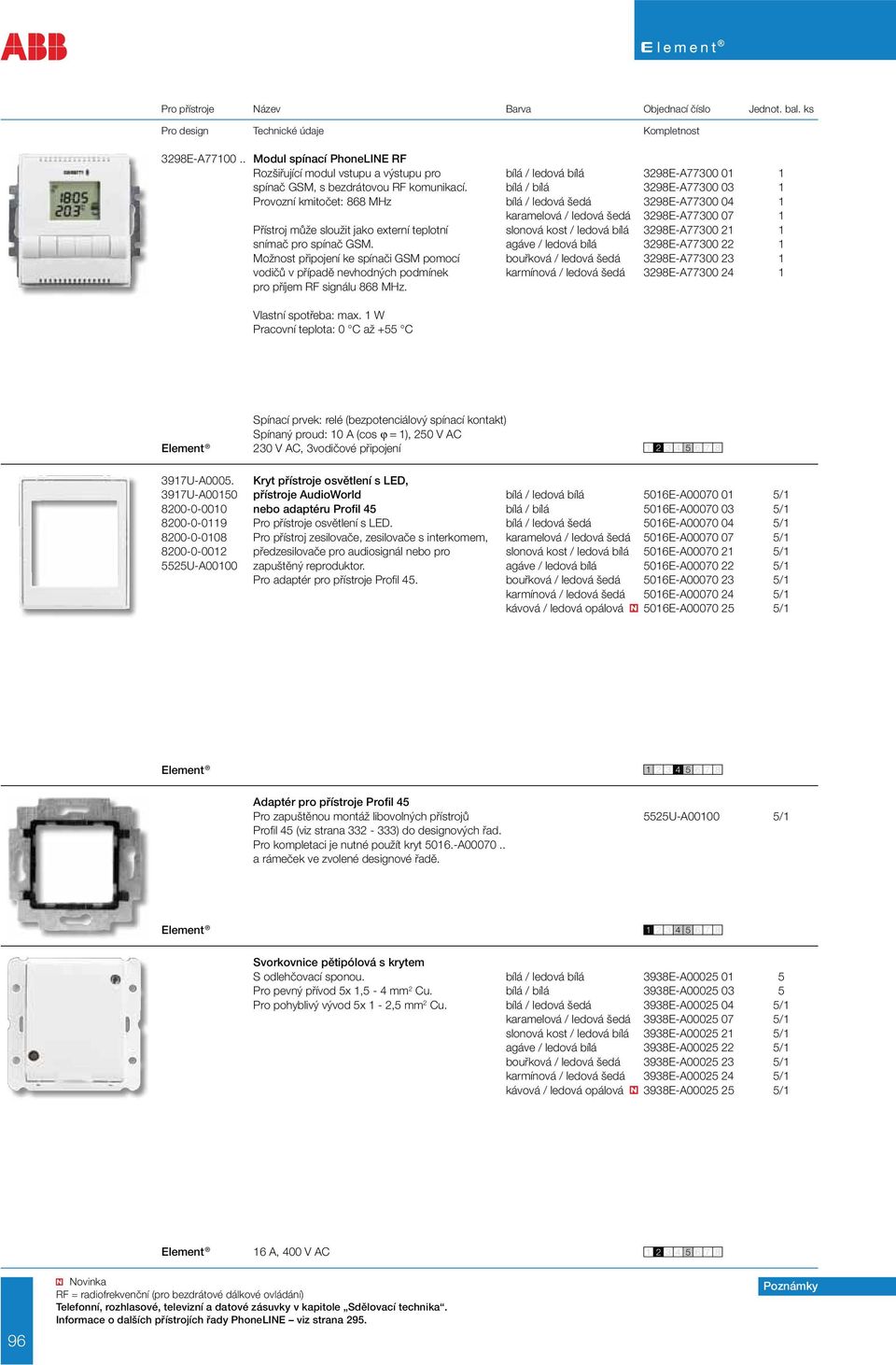 ledová bílá 3298E-A77300 21 1 snímač pro spínač GSM.