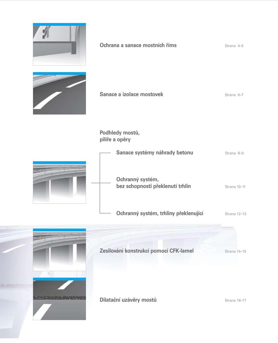 schopnosti překlenutí trhlin Strana 10 11 Ochranný systém, trhliny překlenující Strana