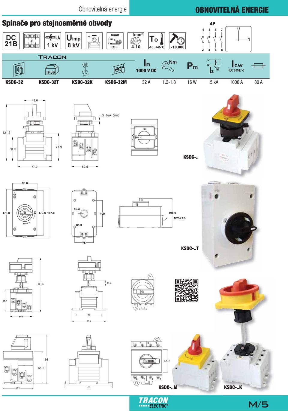 000 IP66 1000 V DC Nm Pm N Iz M Icw IEC 60947-3 KSDC-32 KSDC-32T KSDC-32K