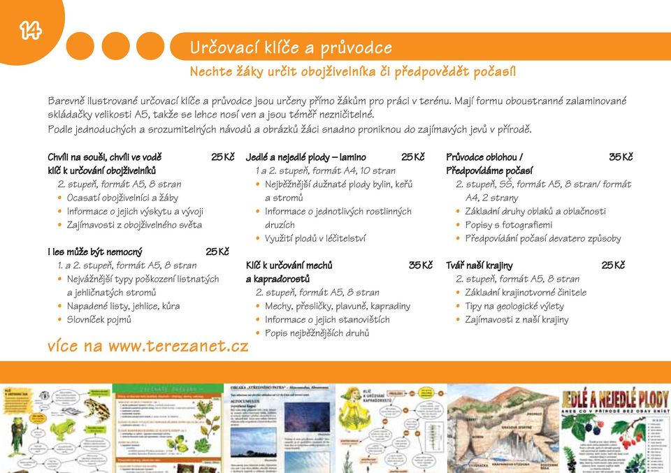 Podle jednoduchých a srozumitelných návodů a obrázků žáci snadno proniknou do zajímavých jevů v přírodě. Chvíli na souši, chvíli ve vodě 25 Kč klíč k určování obojživelníků 2.