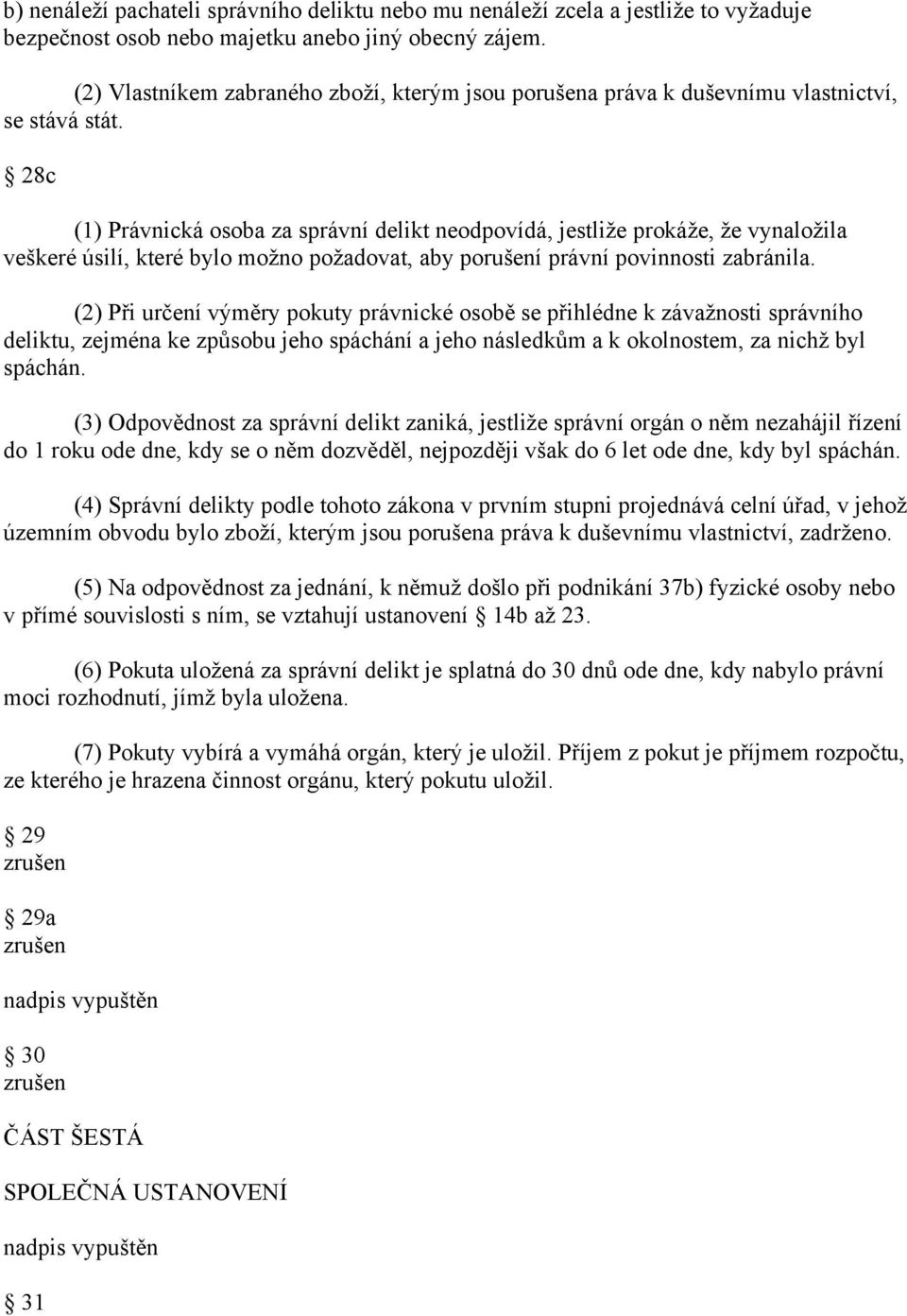 28c (1) Právnická osoba za správní delikt neodpovídá, jestliže prokáže, že vynaložila veškeré úsilí, které bylo možno požadovat, aby porušení právní povinnosti zabránila.