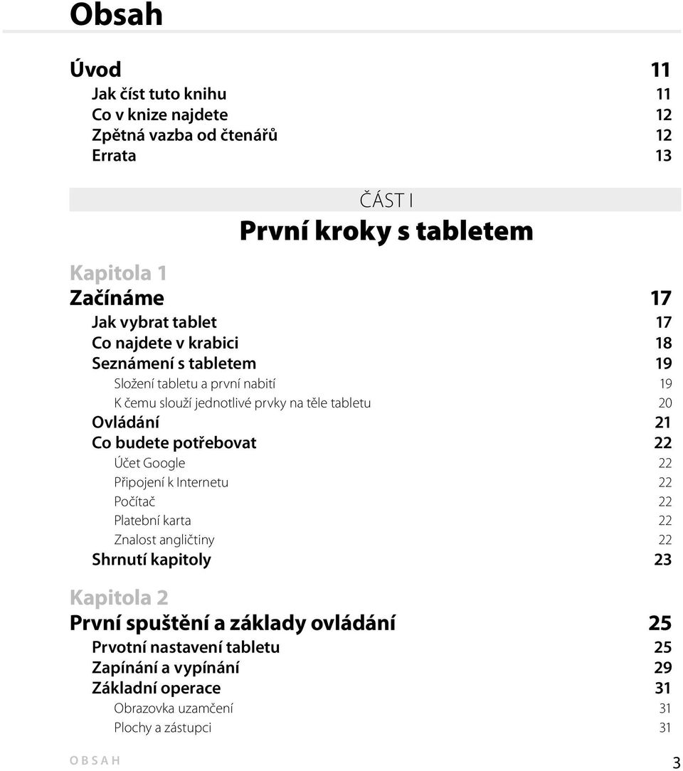 Ovládání 21 Co budete potřebovat 22 Účet Google 22 Připojení k Internetu 22 Počítač 22 Platební karta 22 Znalost angličtiny 22 Shrnutí kapitoly 23