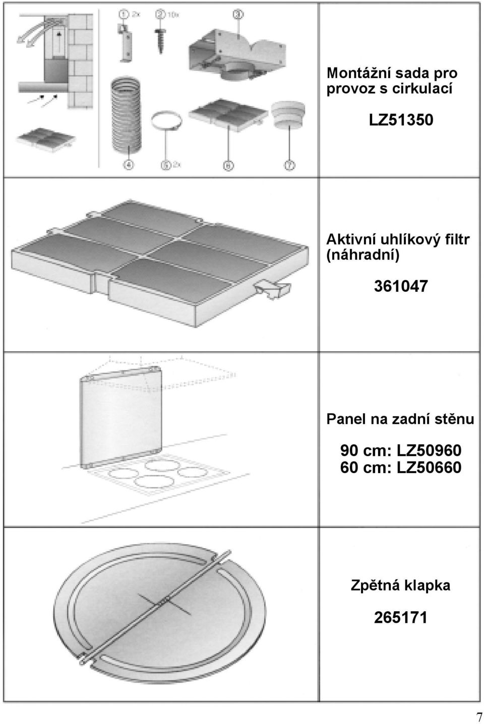 (náhradní) 361047 Panel na zadní stěnu 90