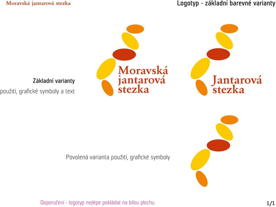 Jantarová stezka Povolená varianta použití, grafické symboly Moravská