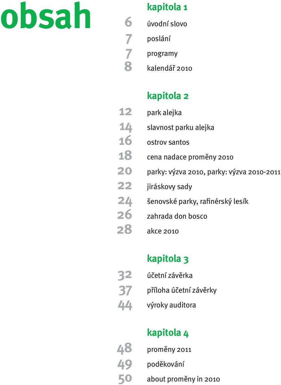 parky: výzva 2010-2011 jiráskovy sady šenovské parky, rafinérský lesík zahrada don bosco akce 2010 kapitola 3