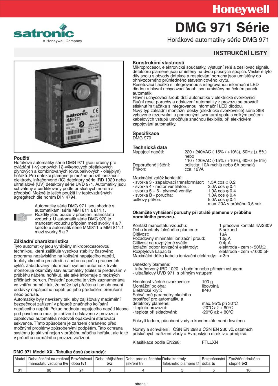 Resetovací tlačítko s integrovanou s integrovanou informační LED diodou a hlavní uchycovací šroub jsou umístěny na čelním panelu automatik.